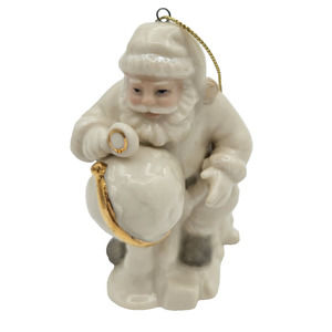 Lenox Ornament Santa With Globe Christmas Holiday Porcelain Figurine EUC